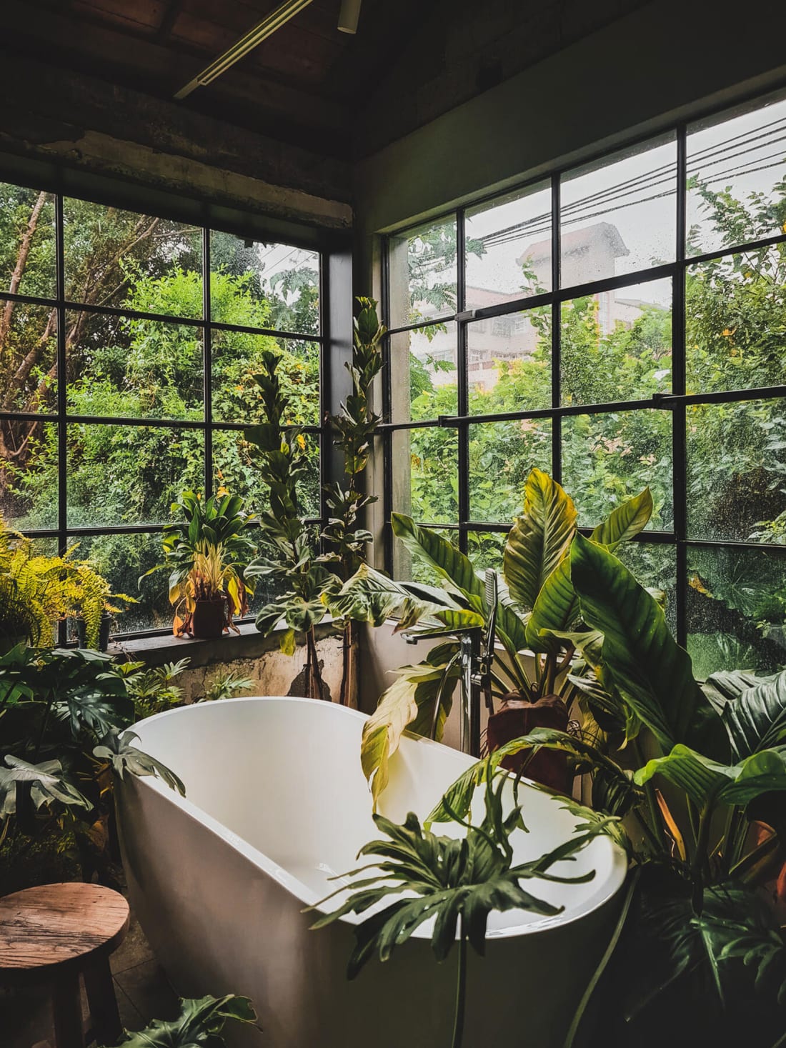 Photographer Yu Tzu Chins image of a lush, plant-filled bathroom in Taipei,
